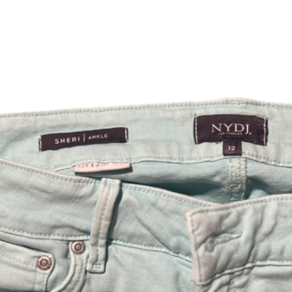 NYDJ Turquoise Ankle Length Pants Ankle Cut Off/Rip - Picture 5 of 7